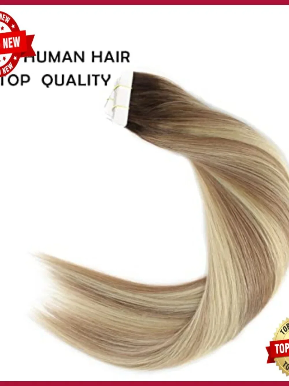 20 Inch Human Hair Tape Extensions 50 Gram 20 Pieces Seamless Weft